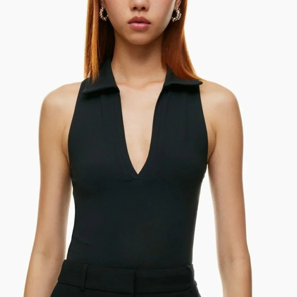 Aritzia Tops - Aritzia Babaton Contour  Polo Tank Black Size Large